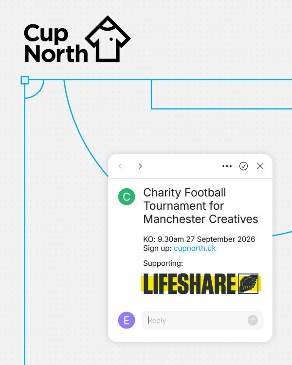 Header image titled 'If you think a pint's easier than two halves... then this is the five-a-side tournament for you' 27/09/26